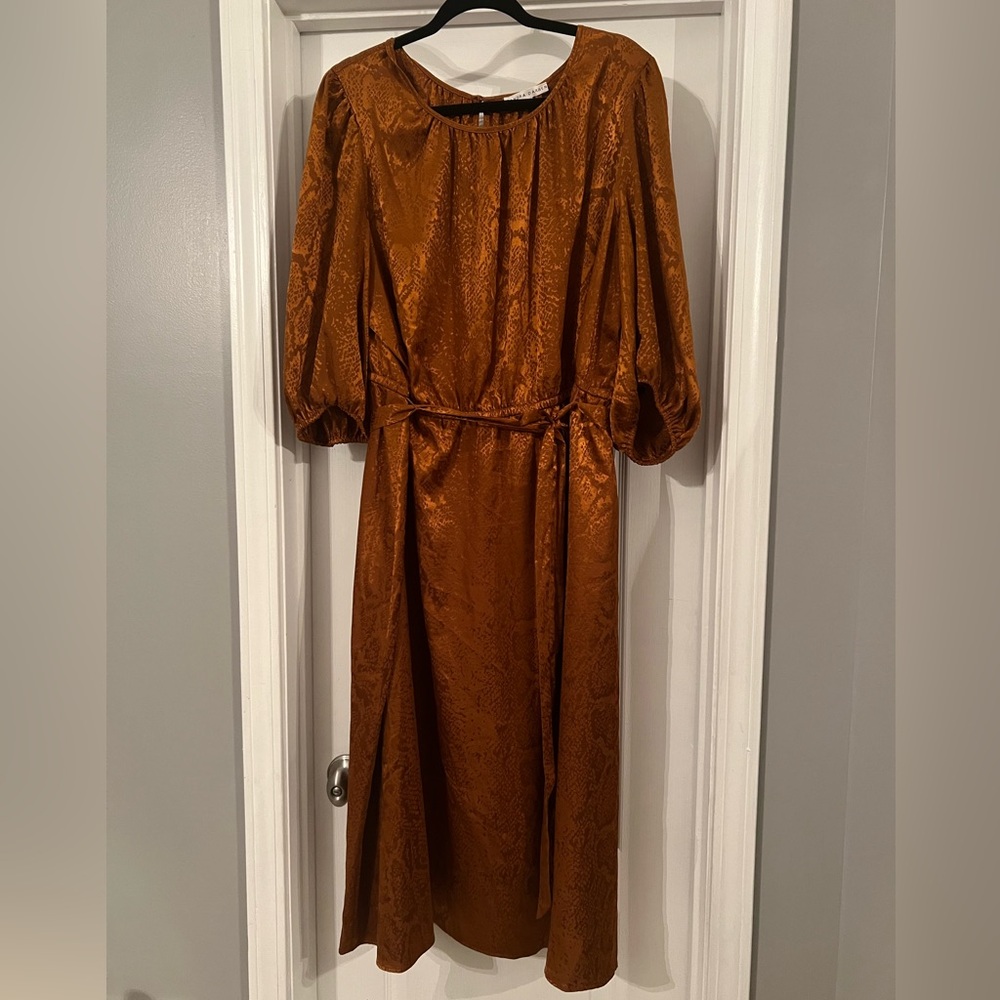 Silky orange dress